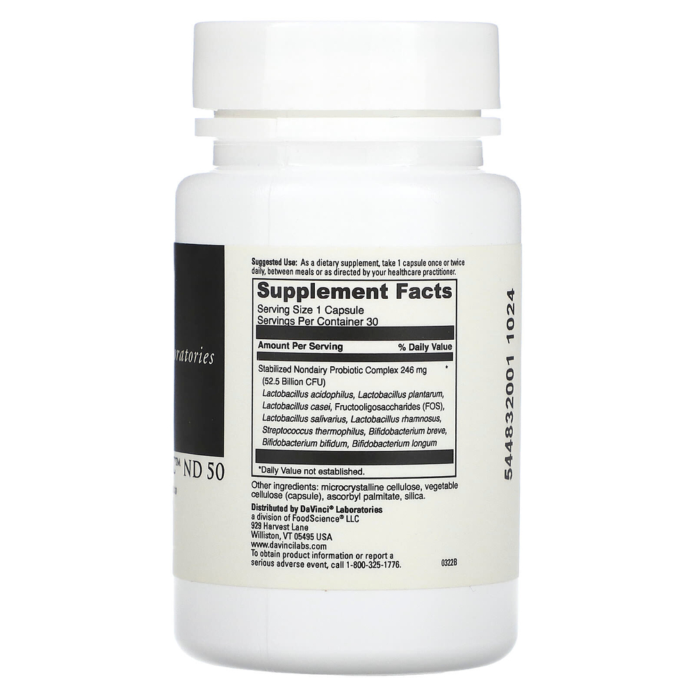 DaVinci Laboratories, Mega Probiotic ND 50, 30 капсул