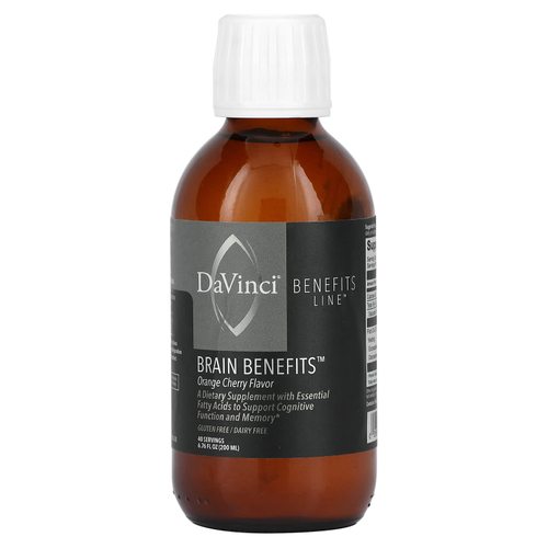 DaVinci Laboratories, Benefits Line, преимущества для мозга, со вкусом апельсина и вишни, 200 мл (6,76 жидк. унции)