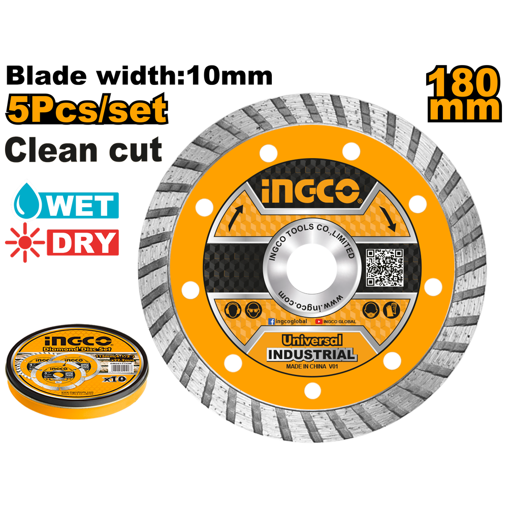 Диск алмазный турбо INGCO DMD031802M 180х22,2 мм