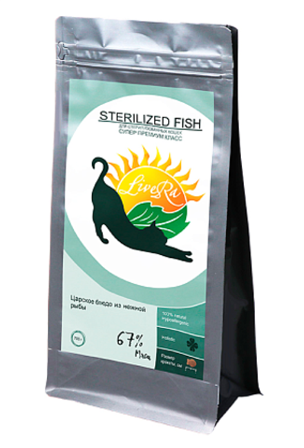 Сухой корм LiveRA Sterilized Fish для стерилизованных кошек, с рыбой - 0,7 кг