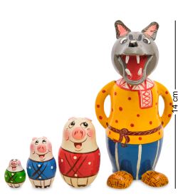 МР-14/19 Матрешка 4м «Волк и три поросенка» мал.