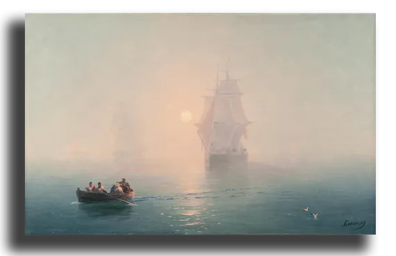 Репродукция "Айвазовский - Военные корабли"