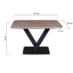 Стол Chester раздвижной  (120+40) дуб эндгрейн, опоры черные