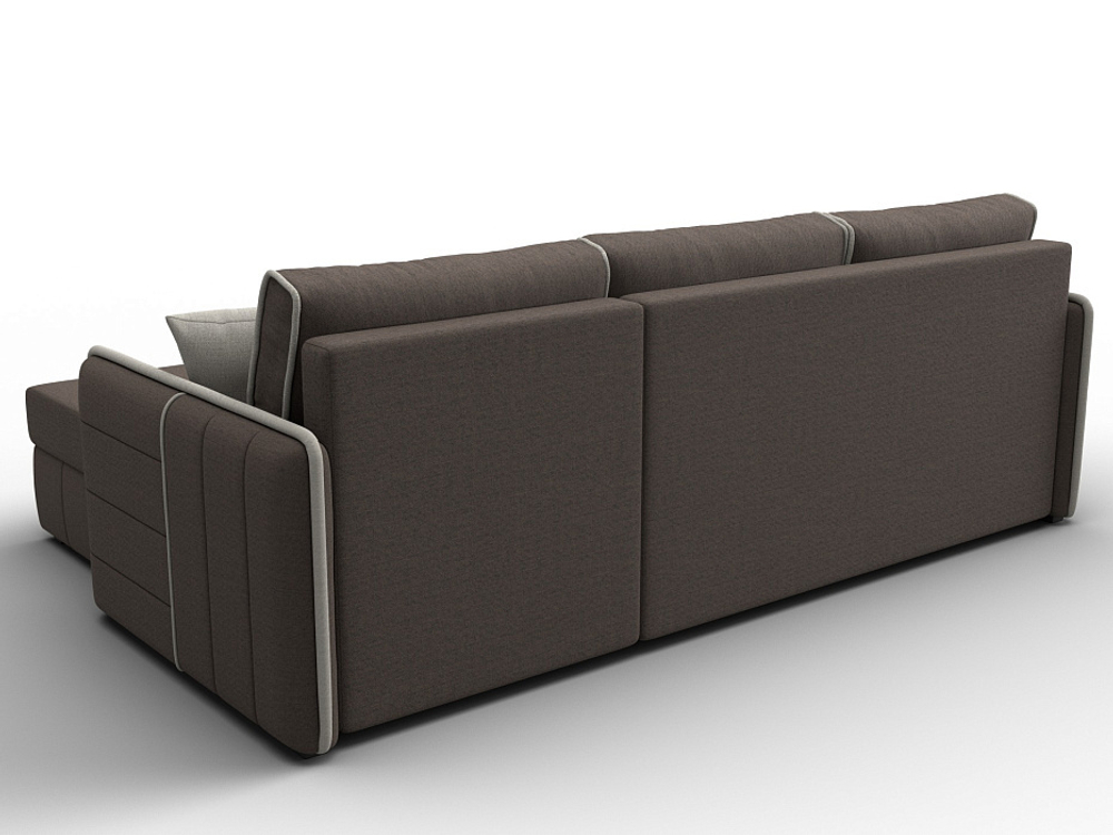 Диван угловой Лига-078 угол универсальный РОГОЖКА Амур 05 коричневый Амур 02 бежевый