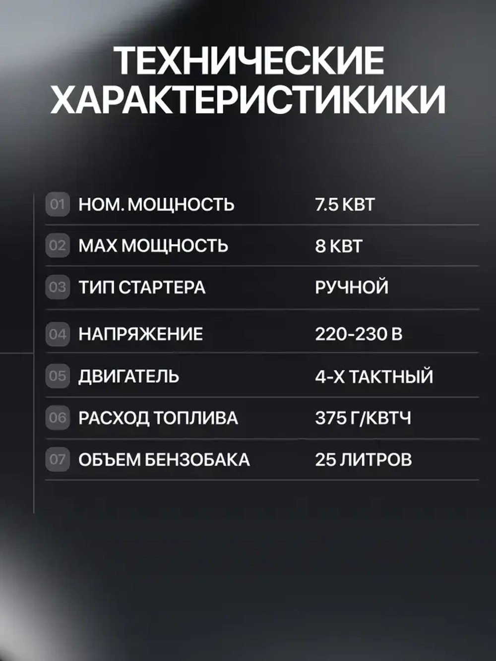 Генератор бензиновый, HUTER 10.000 КВА (17 л.с; ручной стартер; 4Т двигатель)