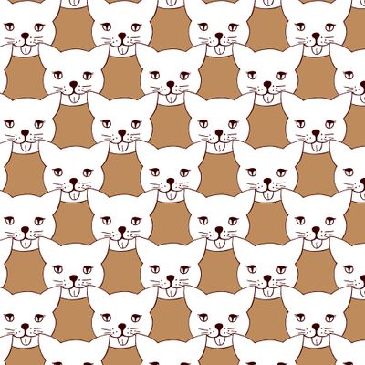 Cat seamless pattern.  stock illustration JPG.