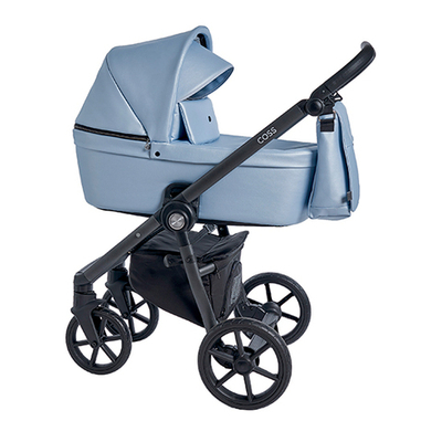 Детская коляска Roan Coss 2 в 1 эко-кожа New 2021 Blue Pearl (Голубой)