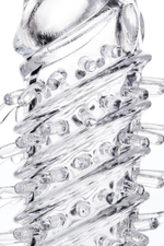 Насадка на пенис TOYFA A-Toys с вибропулей и шипами - 13,4 см. (Цвет: прозрачный)