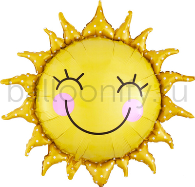 Шар (26''/66 см) Фигура, Солнце, Золото, 1 шт.