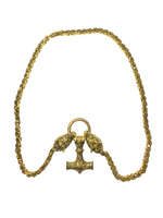 Амулет Древний Скандинавский Символ Молот Тора на цепи Волки Одина В-070-1