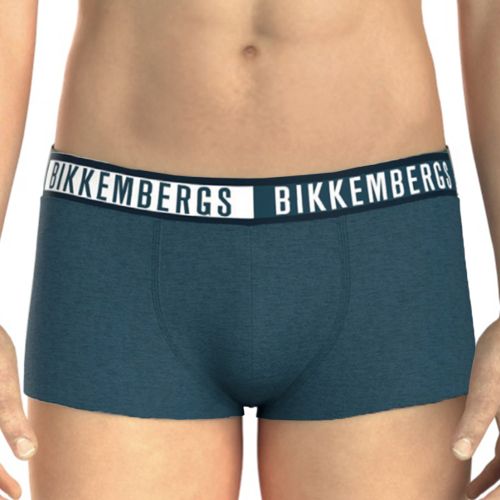 Мужские трусы боксеры синие набор 3в1 Bikkembergs TWICE BKK52UTR29TR