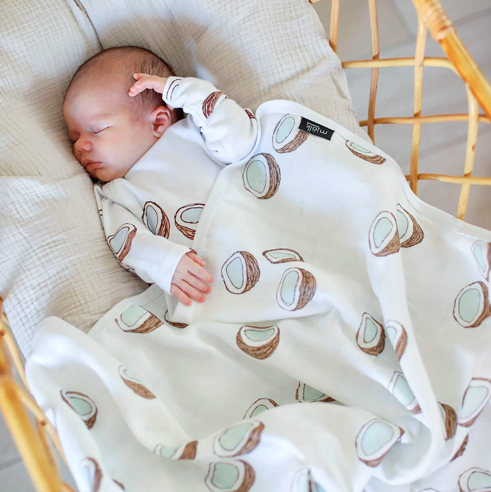 Муслиновое лёгкое одеяло Mjölk Кокосы