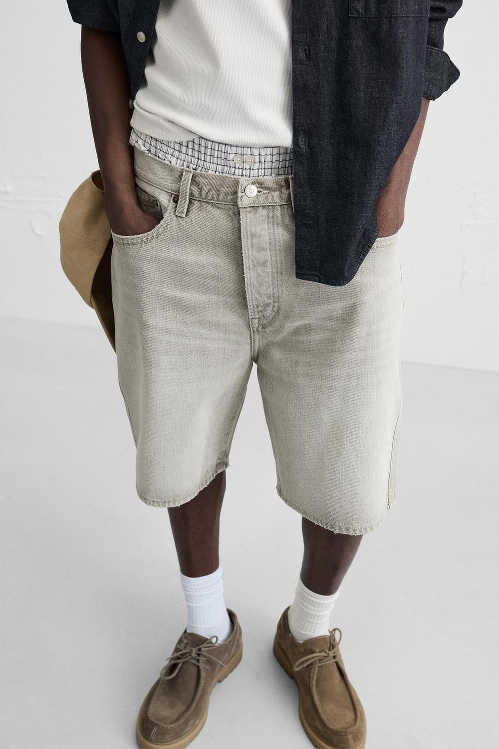 Шорты straight fit denim