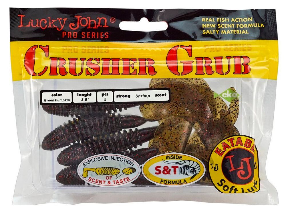 Твистеры съедобные LJ Pro Series Crusher Grub 3.9 in (99 мм), цвет PA03, 5 шт/уп