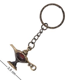 AM-4053 Брелок «Лампа Аладдина» (латунь, янтарь)