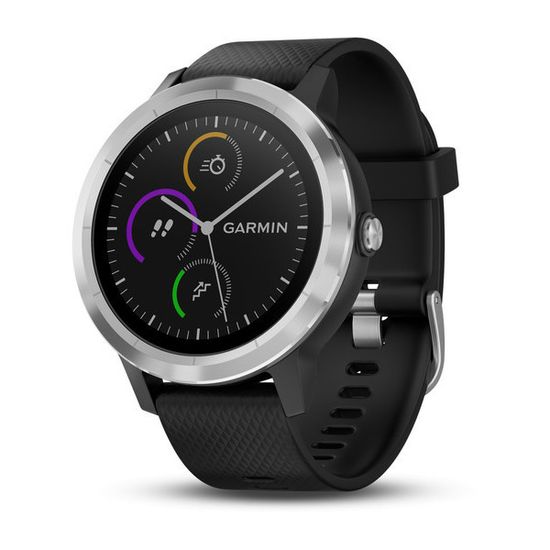 Смарт часы Garmin Vivoactive 3, серебристые с черным ремешком 010-01769-02
