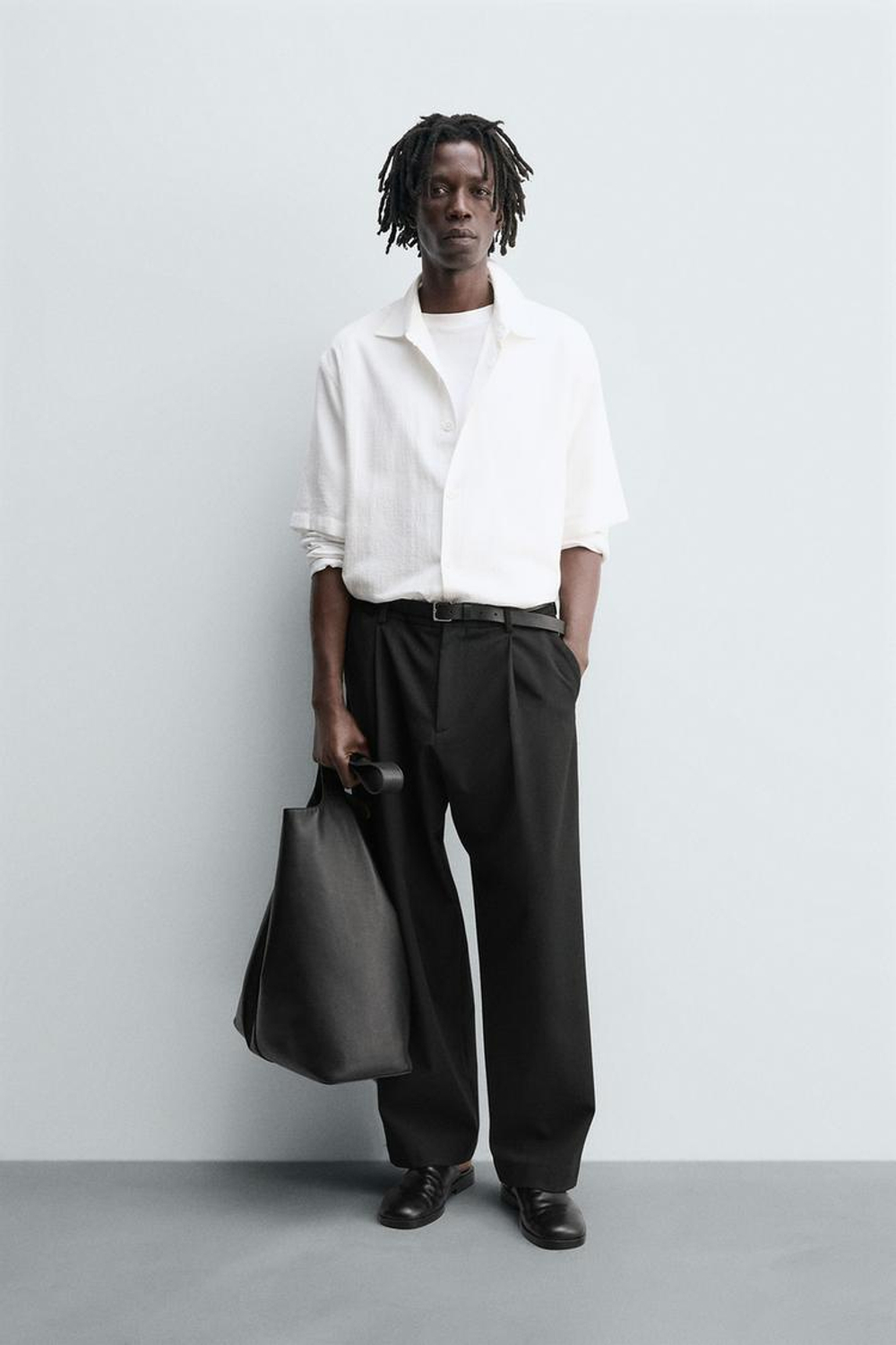 ZARA РУБАШКА BOXY FIT, БЕЛЫЙ