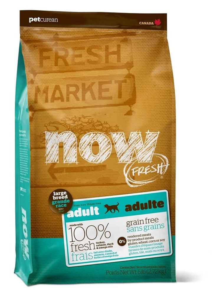 Now Fresh 2,72кг корм для собак крупных пород, беззерновой, с индейкой, уткой и овощами