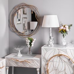 Настенное круглое зеркало Calipso (Калипсо) Каштан Найт Амбер