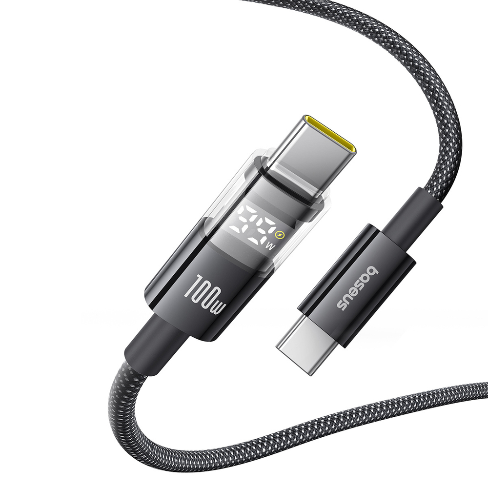 USB-C Кабель Baseus Display 2 Charging+Data 100W 1-2m - Cosmic Black
