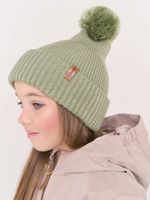Шапка из смесовой шерсти с двойным отворотом "Шалфей"