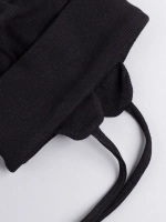 Шапка с ушками для девочки трикотажная на завязках