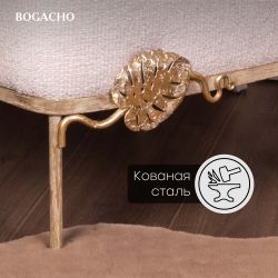 Банкетка Monstera Deliciosa (Монстера) Квадро Айвори Мраморное золото