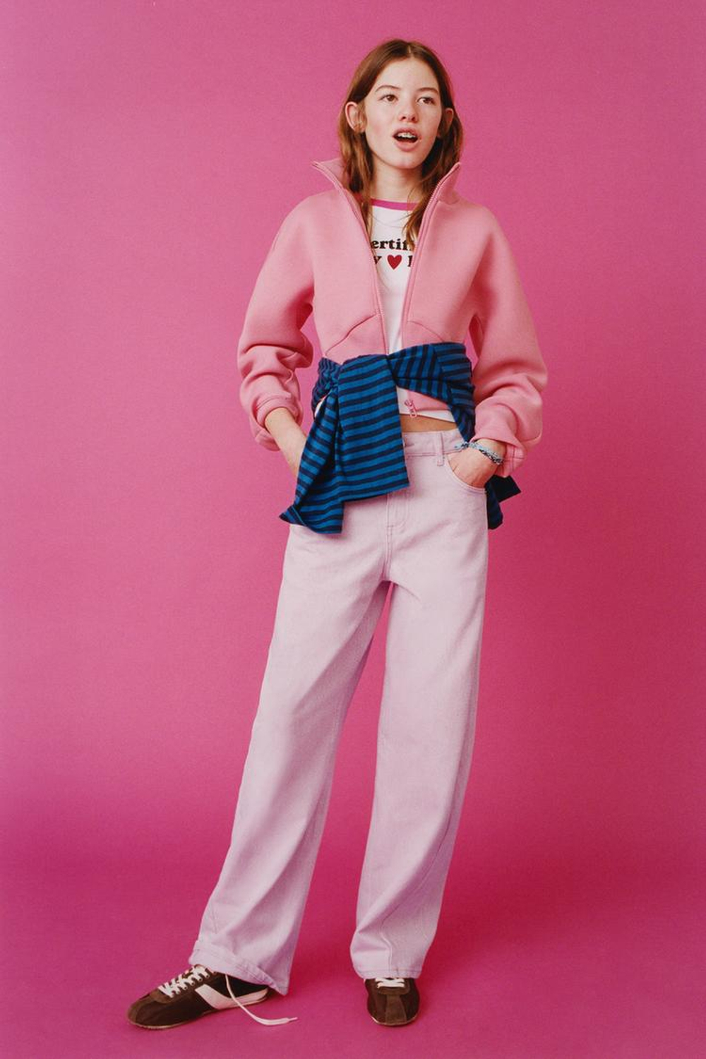 ZARA ДЖИНСЫ BARREL, РОЗОВЫЙ