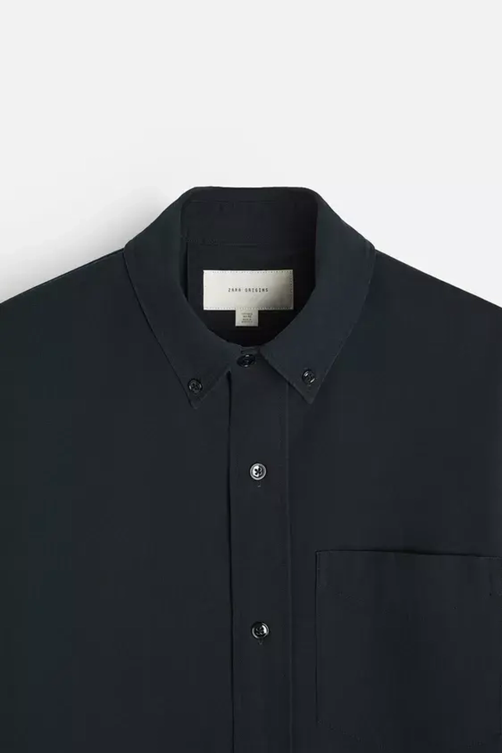 ZARА РУБАШКА ИЗ РЕЛЬЕФНОГО ХЛОПКА, МОРСКОЙ СИНИЙ