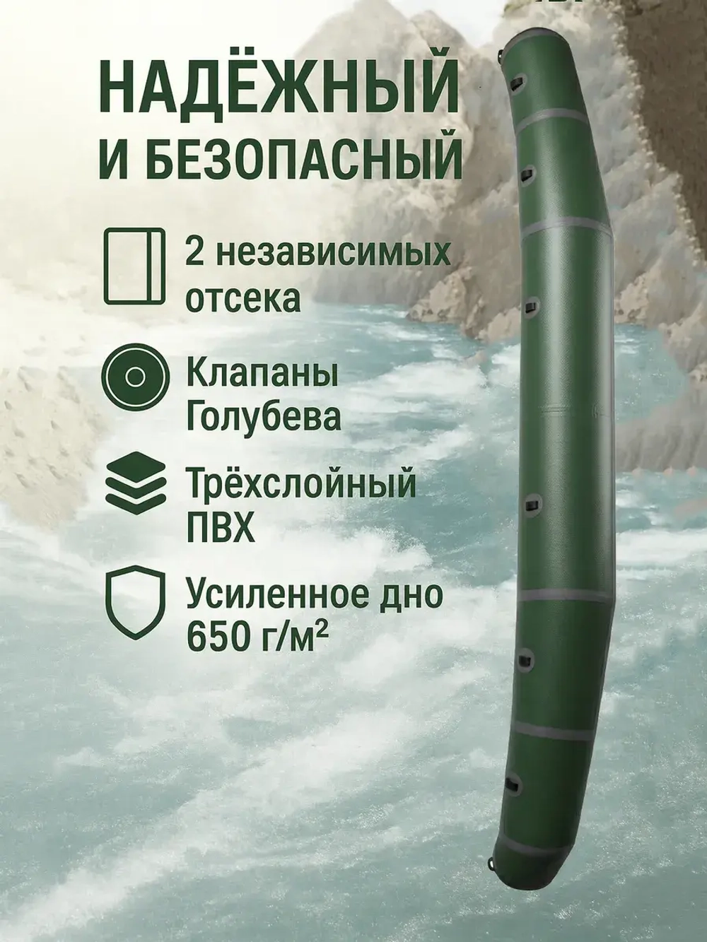 Пакрафт Эскимос 300 М Двухсекционный + 14 рымов