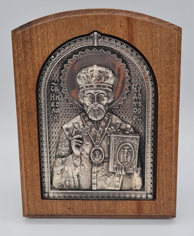 Икона д/р 11,5*14,2 сер. Николай Чудотворец (Ков) 10696016