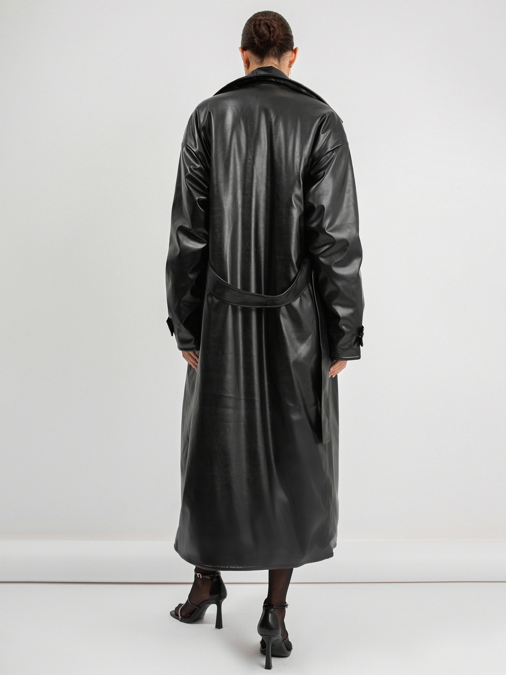 Пальто из экокожи на утеплителе Alpolux