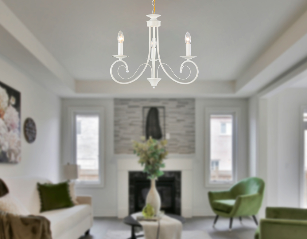 Светильник подвесной TR9605/3 WH белый E14/3 max 40W D560*650