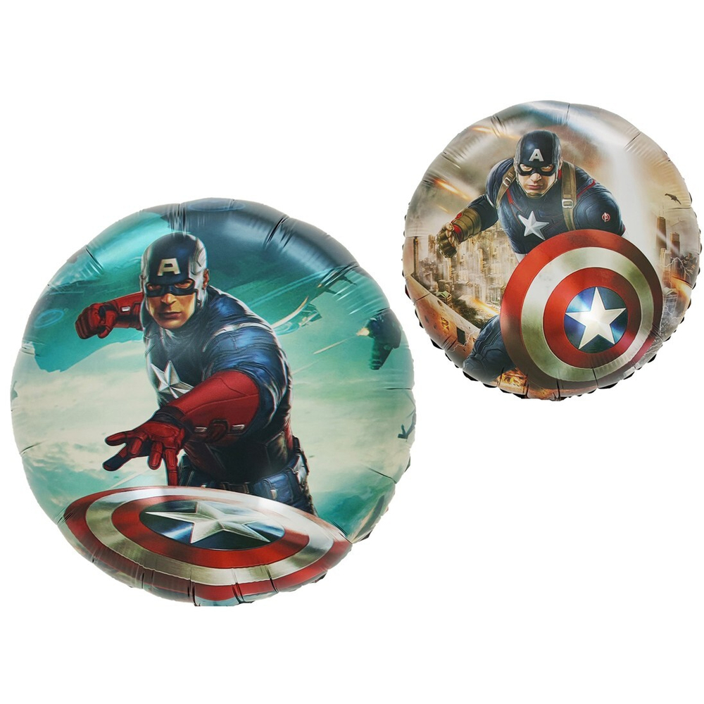 Фольгированный шар «Капитан Америка» двусторонний, 46 см