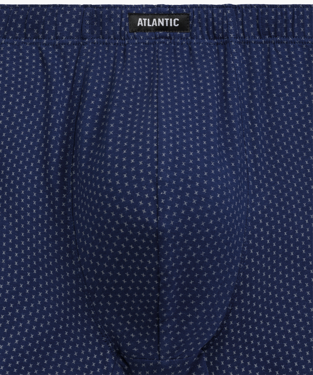 Мужские трусы шорты Atlantic, набор из 3 шт., хлопок, кобальт + деним + темно-голубые, 3MH-218