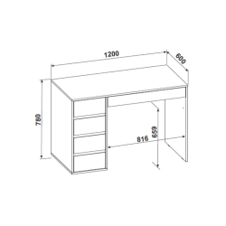 Стол компьютерный №13 Серия 2, Белый глянец