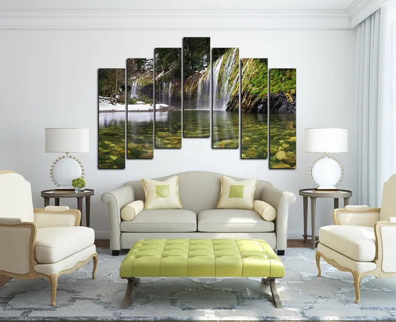 Модульная картина "Весенний водопад"