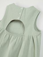 Платье хлопковое с открытой спиной "Шалфей" 7+