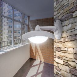 Садово-парковый светильник ЭРА ДБУ 07-8-004 Дели 4 белый 4 гранный настенный IP44 светодиодный 8Вт 6500K