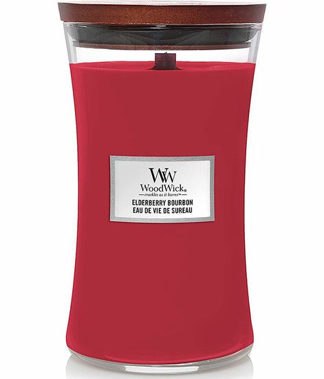 Бурбон из бузины, ароматическая свеча, WoodWick