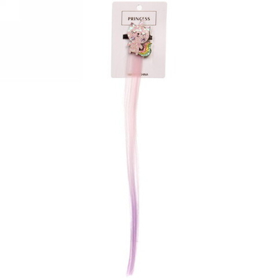 Зажим для волос с нейлоном 1шт детские»Show- Котик», микс 4 цвета, 35 см