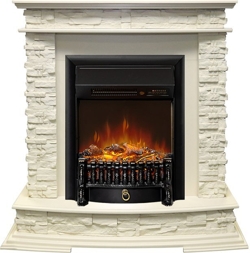 Каминокомплект Luzern - Слоновая кость с очагом Fobos FX M Black RC