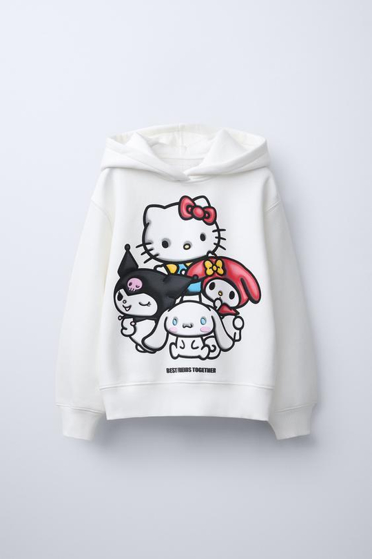 ZARA ХУДИ HELLO KITTY AND FRIENDS ©, ЖЕЛТОВАТО-БЕЛЫЙ