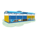 Детская веранда «Море» 10 метров Romana 301.10.00-03 (бетонируемая, с полом, ступенчатая крыша)