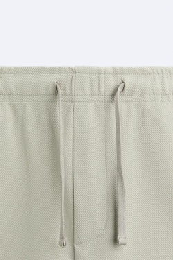 ZARA ШОРТЫ ИЗ МЯГКОЙ РЕЛЬЕФНОЙ ТКАНИ, БЕЖЕВЫЙ