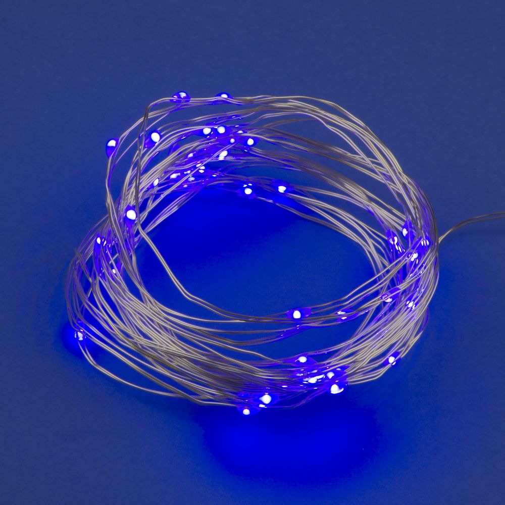 ULD-S0500-050/SCB/2AA PURPLE IP20 DEW Гирлянда светодиодная на батарейках 2AA (не в/к), «Роса», 5м. 50 светодиодов. Фиолетовый свет. Провод медный. TM