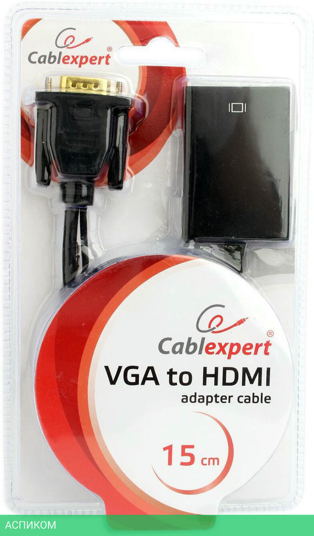 Адаптер Cablexpert A-VGA-HDMI-01 HDMI/VGA/3.5 мм jack (+ USB для питания)