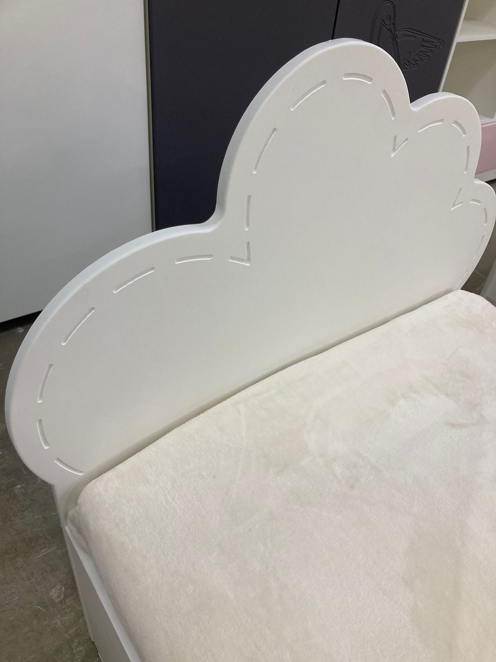 Кровать Облако 800*1600 белый/белый (ладе)