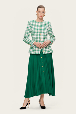 Зеленая плиссированная юбка-миди "Дольче Вита"