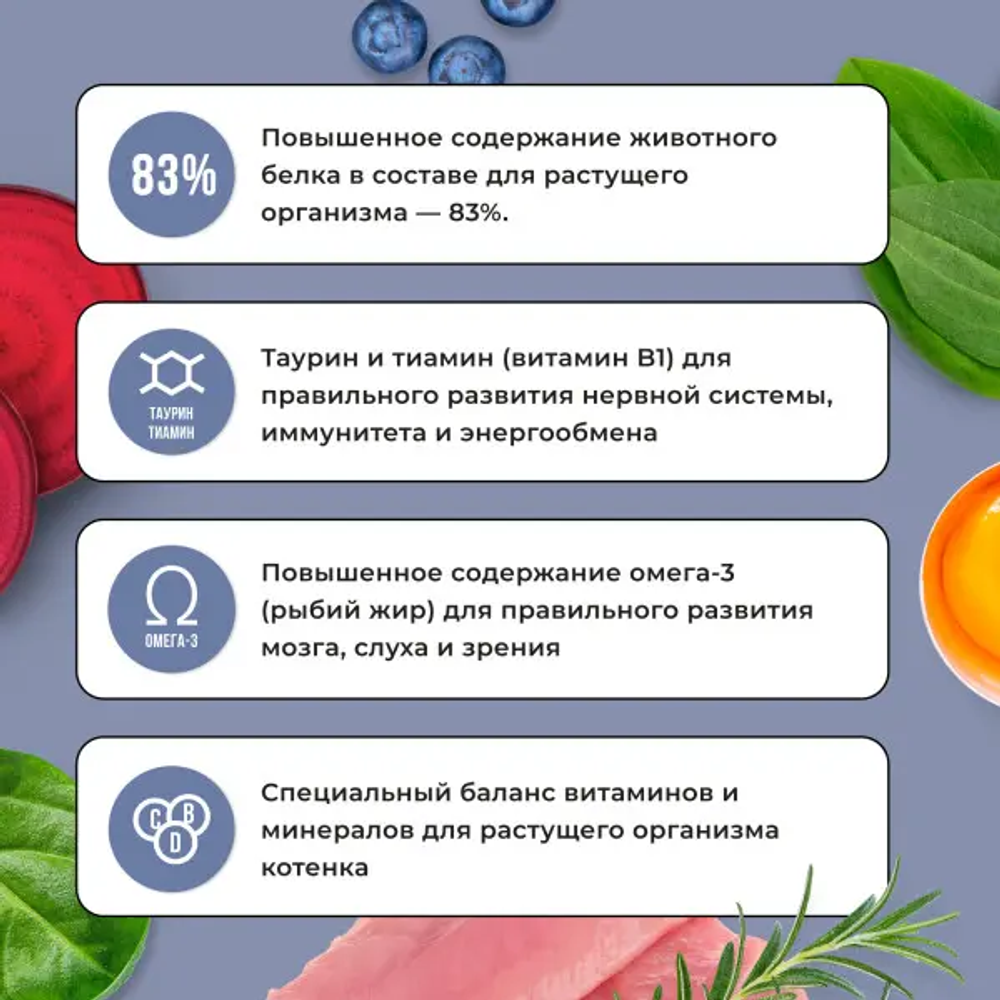 Bowl wow корм сухой для котят: индейка, курица, черника